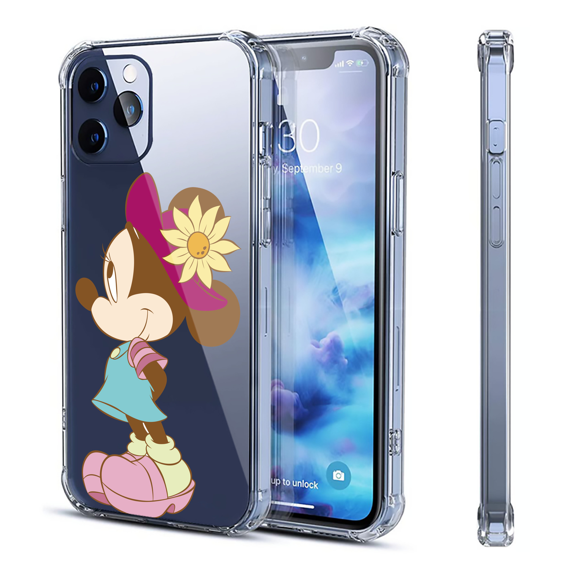 （画像用） ミッキーマウス Mickey Mouse 【iPhone 12シリーズ対応】透明スマホケース（クリアソフトケース）